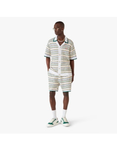 Chemise à manches courtes en point de tricot Multicolore Homme Casablanca présentée portée de face｜Magasin Homme Toulouse