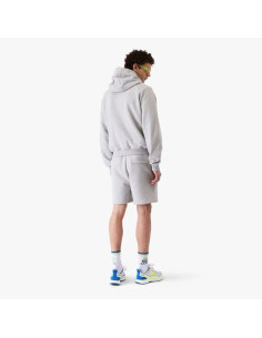 Sweat à capuche zippé en mélange de cachemire gris Homme Casablanca présenté porté de face｜Boutique Homme Toulouse 2