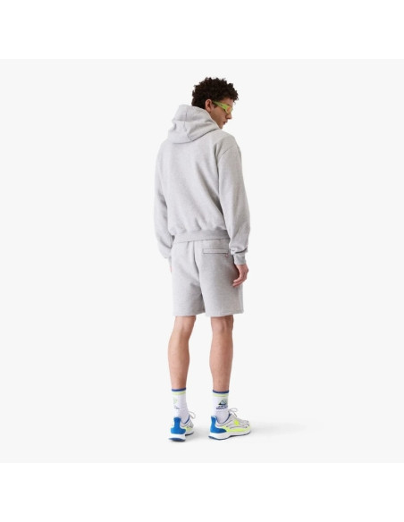 Sweat à capuche zippé en mélange de cachemire gris Homme Casablanca présenté porté de dos｜Boutique Homme Toulouse