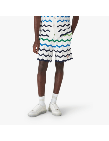 Short en maille Wave Multicolor Homme Casablanca présenté porté de face｜Boutique Homme Toulouse