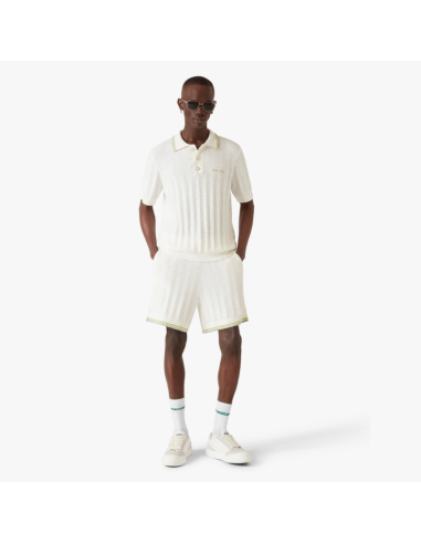 Short en tissu bouclé Tennis Blanc Homme Casablanca présenté porté de face｜Boutique Homme Toulouse
