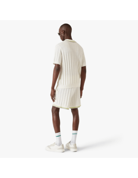 Short en tissu bouclé Tennis Blanc Homme Casablanca présenté porté de dos｜Boutique Homme Toulouse