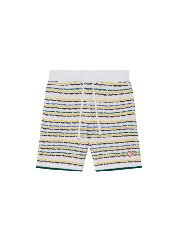 Short en point de tricot Blanc Homme Casablanca présenté de face|Boutique Homme Toulouse Short en point de tricot Blanc Homme Casablanca présenté de face|Boutique Homme Toulouse