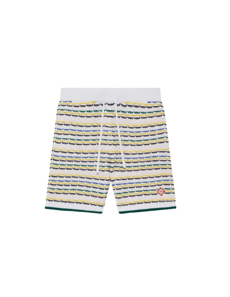 Short en point de tricot Blanc Homme Casablanca présenté de face｜Boutique Homme Toulouse