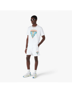 Short de Survêtement Innocence Triangle Blanc Homme Casablanca présenté porté de face｜Boutique Homme Toulouse