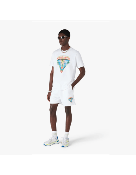 Short de Survêtement Innocence Triangle Blanc Homme Casablanca présenté porté de face｜Boutique Homme Toulouse
