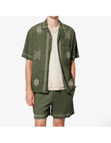 Chemise Zekim Kaki Clair Homme Marant présentée portée de face｜Magasin Homme Toulouse