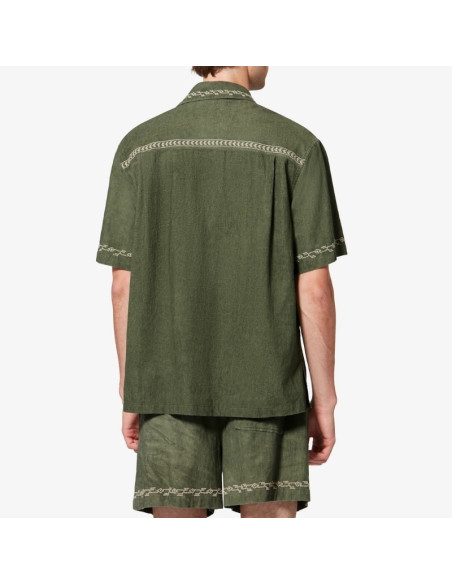Chemise Zekim Kaki Clair Homme Marant présentée portée de dos｜Magasin Homme Toulouse