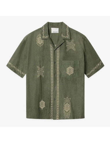 Chemise Zekim Kaki Clair Homme Marant présentée de face｜Magasin Homme Toulouse