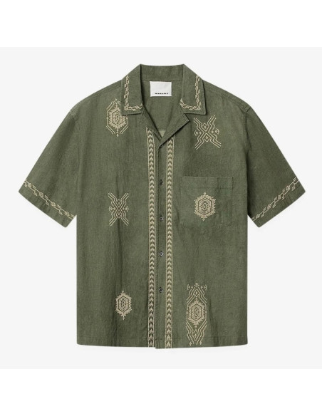 Chemise Zekim Kaki Clair Homme Marant présentée de face｜Magasin Homme Toulouse