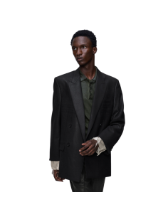 Blazer en laine Foiled Noir Homme Margiela présenté porté de face｜Boutique Homme Toulouse
