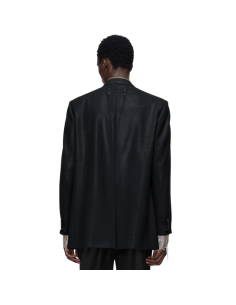 Blazer en laine Foiled Noir Homme Margiela présenté porté de face｜Boutique Homme Toulouse 2