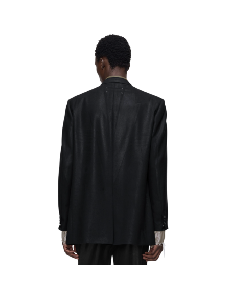 Blazer en laine Foiled Noir Homme Margiela présenté porté de dos｜Boutique Homme Toulouse