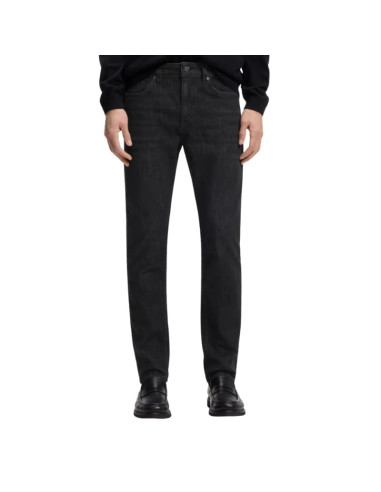 Jean Slim Delaware Denim Gris Noir Homme Boss présenté porté de face｜Boutique Homme Toulouse