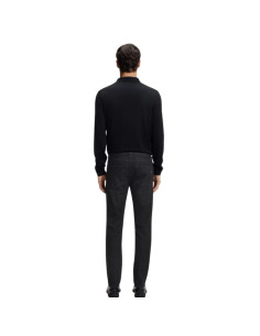 Jean Slim Delaware Denim Gris Noir Homme Boss présenté porté de face｜Boutique Homme Toulouse 2