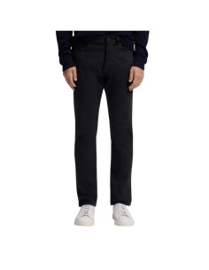 Pantalon Slim Delaware En Twill Noir Homme Boss présenté porté de face｜Boutique Homme Toulouse