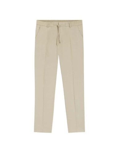 Pantalon Coupe Fuselée En Lin Mélangé Beige Clair Homme Boss présenté de face｜Boutique Homme Toulouse