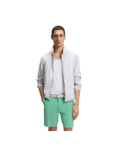 Ceinture En Cuir Suédé Tressé Blanc Homme Boss présenté porté de face｜Boutique Homme Toulouse