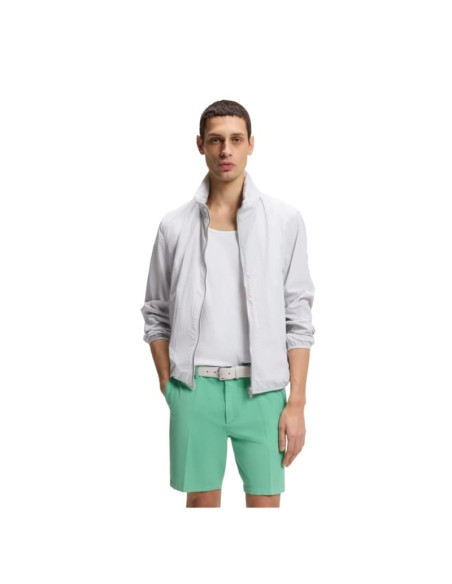 Ceinture En Cuir Suédé Tressé Blanc Homme Boss présenté porté de face｜Boutique Homme Toulouse