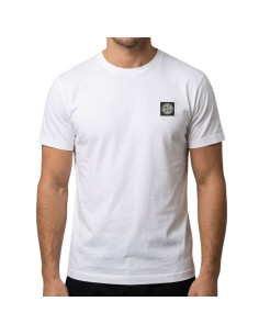 Tee Shirt Jersey De Coton 60/2 Blanc Homme Stone Island présenté porté de face｜Boutique Homme Toulouse