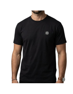Tee Shirt Jersey De Coton 60/2 Noir Homme Stone Island présenté porté de face｜Boutique Homme Toulouse