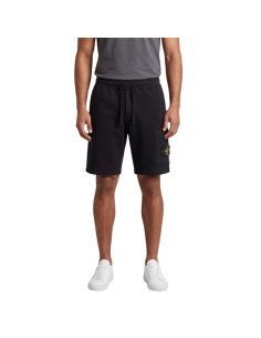 Short de Jogging Coton Noir Homme Stone Island présenté porté de face｜Boutique Homme Toulouse