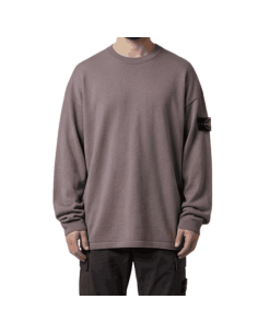 Pull Ras-Du-Cou Coupe Regular À Bords Roulottés Oleander Homme Stone Island présenté porté de face｜Boutique Homme Toulouse