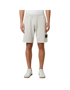 Bermuda Cargo Coton Bio Gris Homme Stone Island présenté porté de face｜Boutique Homme Toulouse