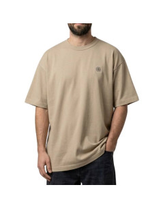 T-Shirt Coupe Slim Patch Compass Desert Sand Homme Stone Island présenté porté de face｜Boutique Homme Toulouse
