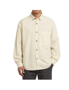 Chemise Confort Coton Tela 'Paradute' Ivoire Homme Stone Island présentée portée de face｜Magasin Homme Toulouse