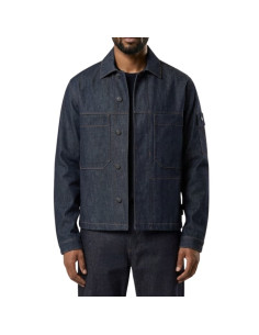 Veste Indigo Denim-Raw Bleu Brut Homme Stone Island présentée portée de face｜Magasin Homme Toulouse