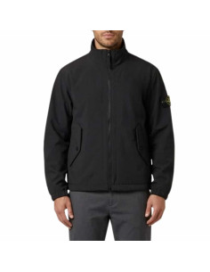 Veste À Col Montant Membrane Noir Homme Stone Island présentée portée de face｜Magasin Homme Toulouse