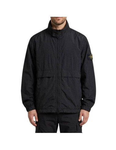 Veste Deperlante Nylon Smerigliato-Tc Noir Homme Stone Island présentée portée de face｜Magasin Homme Toulouse
