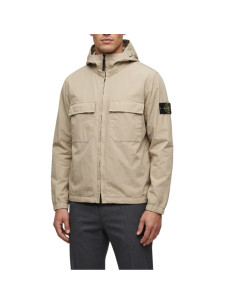 Veste Déperlante À Capuche Desert Sand Homme Stone Island présentée portée de face｜Magasin Homme Toulouse
