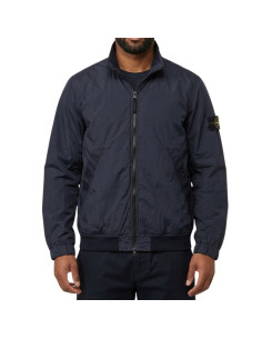 Veste À Col Montant Nylon Navy Homme Stone Island présentée portée de face｜Magasin Homme Toulouse