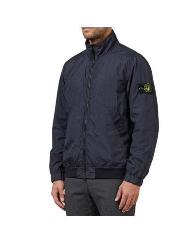 Veste À Col Montant Nylon Navy Homme Stone Island présentée portée de profil｜Magasin Homme Toulouse
