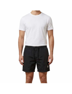 Short De Bain Court Nylon Metal Noir Homme Stone Island présenté porté de face｜Boutique Homme Toulouse