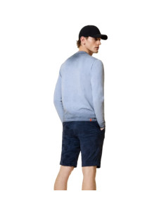 Pull-Over Ice En Maille Ronde Bleu Homme RRD présenté porté de face｜Boutique Homme Toulouse 2