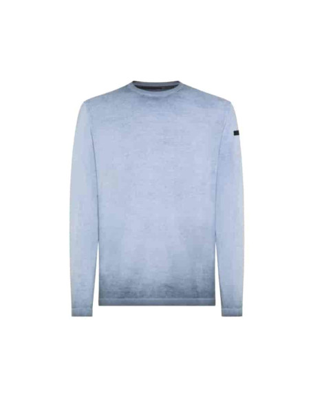 Pull-Over Ice En Maille Ronde Bleu Homme RRD présenté de face｜Boutique Homme Toulouse