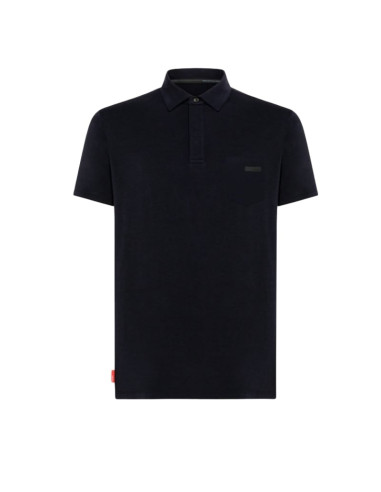 Polo Revo Bleu Noir Homme RRD présenté de face｜Boutique Homme Toulouse