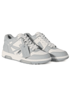 Sneakers Out Of Office Gris Homme Off White présentées portées de face｜Magasin Homme Toulouse 2
