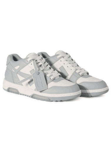 Sneakers Out Of Office Gris Homme Off White présentées de face｜Magasin Homme Toulouse
