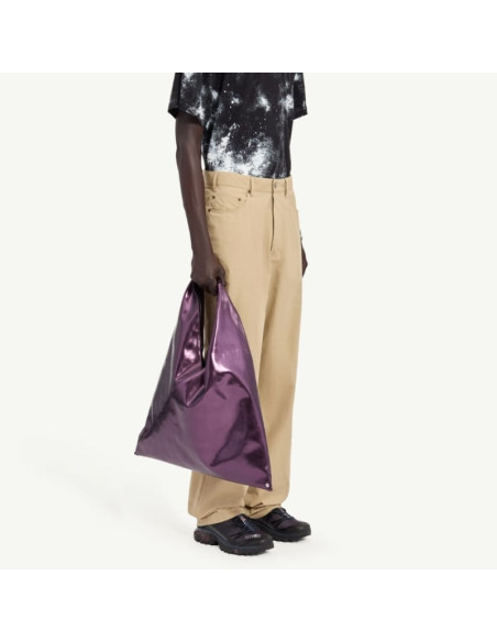 Pantalon Trench En Coton Rose Beige Homme MM6 présenté porté de côté｜Boutique Homme Toulouse