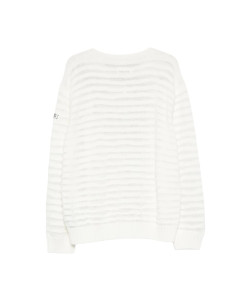 Pull Col RAS Du Cou Blanc Homme MM6 présenté porté de face｜Boutique Homme Toulouse 2