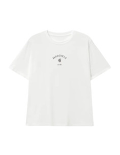 T-Shirt À Logo Imprimé Off White Homme MM6 présenté porté de face｜Boutique Homme Toulouse