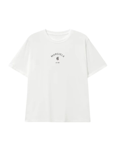 T-Shirt À Logo Imprimé Off White Homme MM6 présenté porté de face｜Boutique Homme Toulouse
