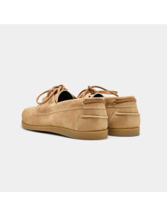 Chaussure de ville Boatman Beige Homme Vinny's présentée portée de face｜Magasin Homme Toulouse 2