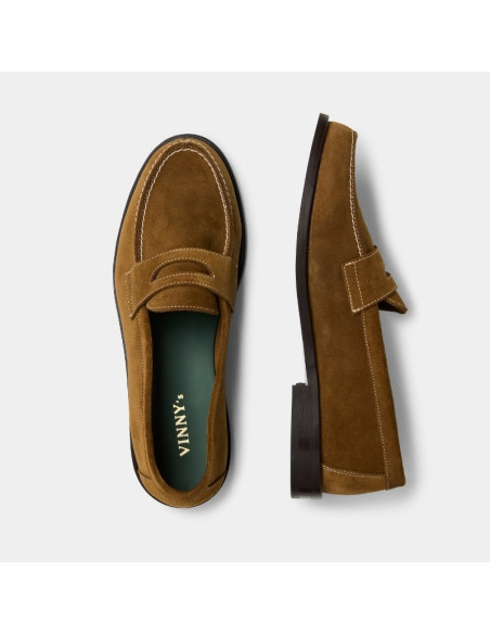 Chaussure de Ville Bobbee Brown Homme Vinny's présentée portée de haut｜Magasin Homme Toulouse