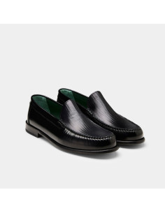 Chaussures de Ville Martel Two-Tone Noir Homme Vinny's présentées portées de face｜Magasin Homme Toulouse