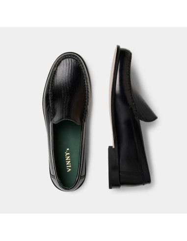 Chaussures de Ville Martel Two-Tone Noir Homme Vinny's présentées portées de haut｜Magasin Homme Toulouse